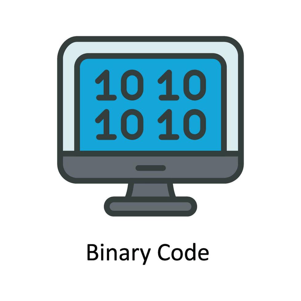 binario codice vettore riempire schema icona design illustrazione. informatica sicurezza simbolo su bianca sfondo eps 10 file