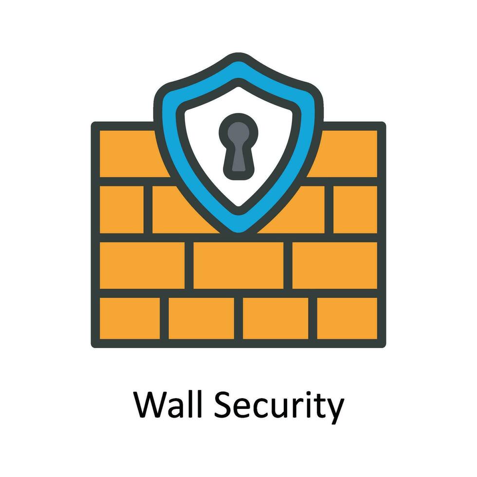 parete sicurezza vettore riempire schema icona design illustrazione. informatica sicurezza simbolo su bianca sfondo eps 10 file
