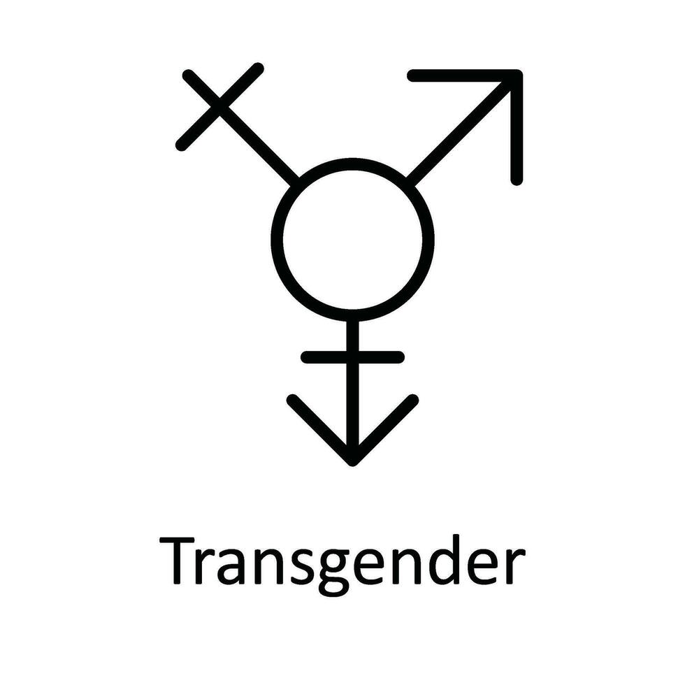 transgender vettore schema icona design illustrazione. medico e Salute simbolo su bianca sfondo eps 10 file