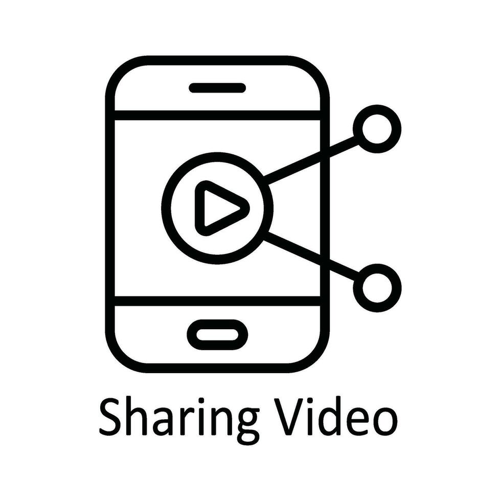 condivisione video vettore schema icona design illustrazione. in linea streaming simbolo su bianca sfondo eps 10 file