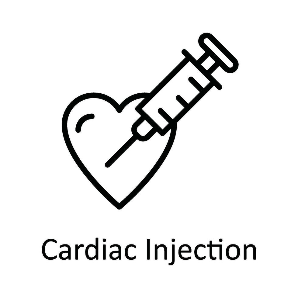 cardiaco iniezione vettore schema icona design illustrazione. medico e Salute simbolo su bianca sfondo eps 10 file