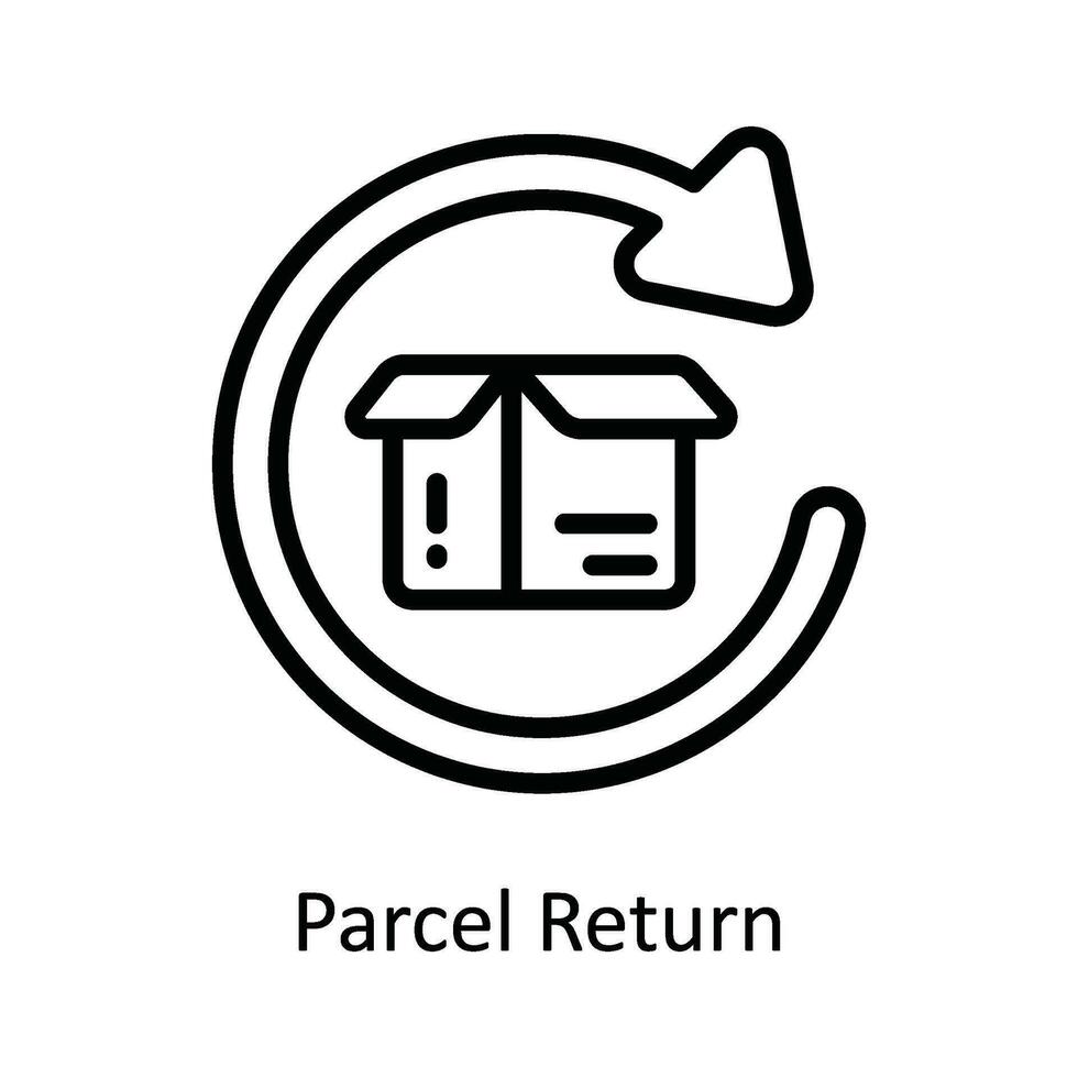 pacco ritorno vettore schema icona design illustrazione. spedizione e consegna simbolo su bianca sfondo eps 10 file