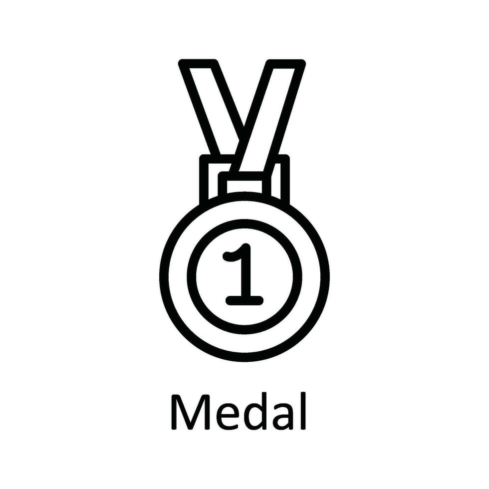 medaglia vettore schema icona design illustrazione. formazione scolastica simbolo su bianca sfondo eps 10 file