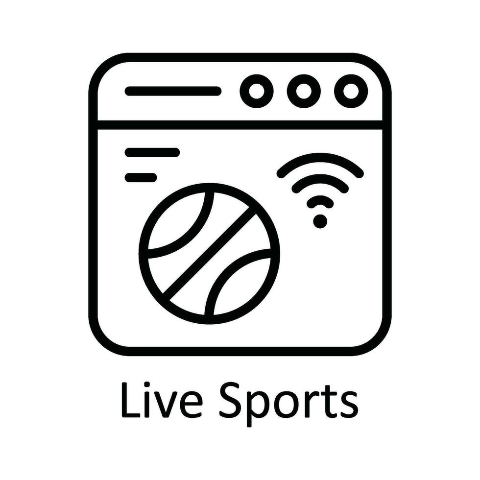 vivere gli sport vettore schema icona design illustrazione. in linea streaming simbolo su bianca sfondo eps 10 file