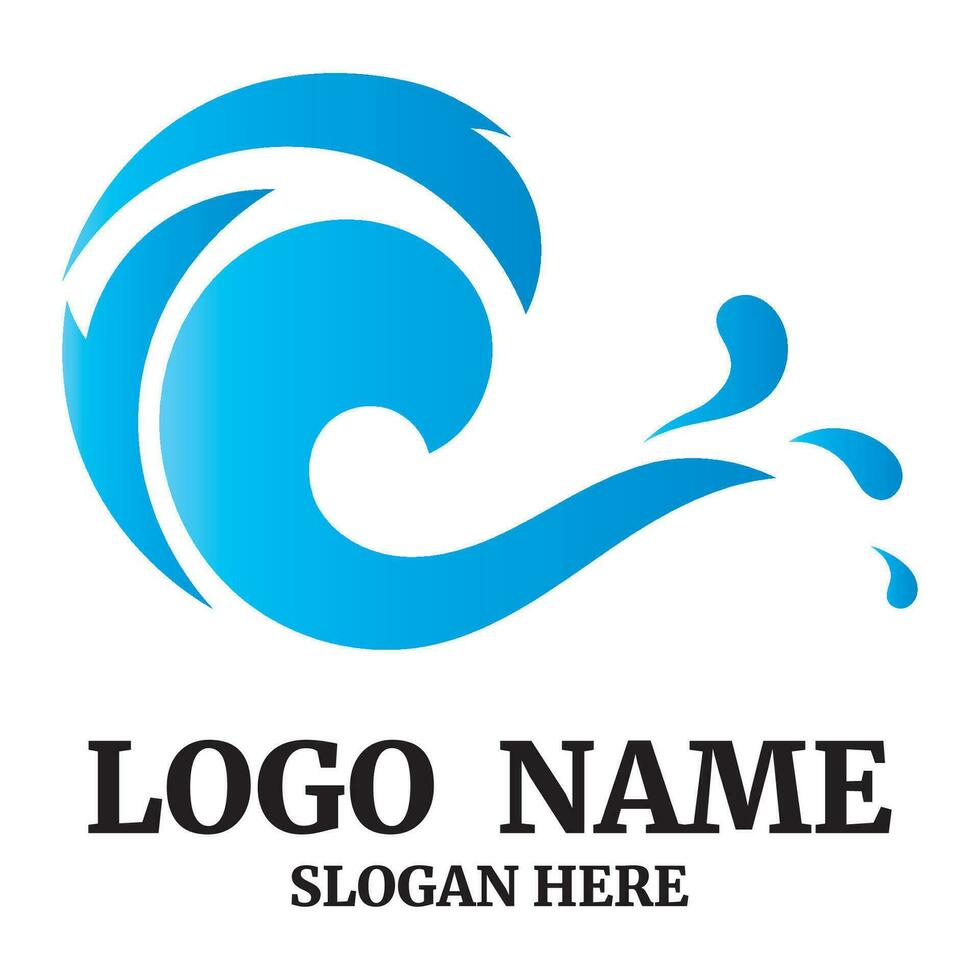 mare onde icona logo design vettore