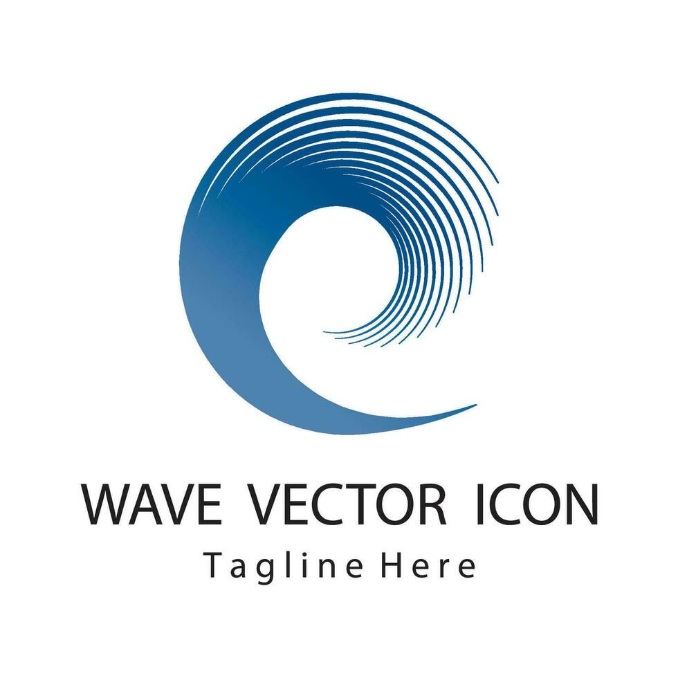 mare onde icona logo design vettore