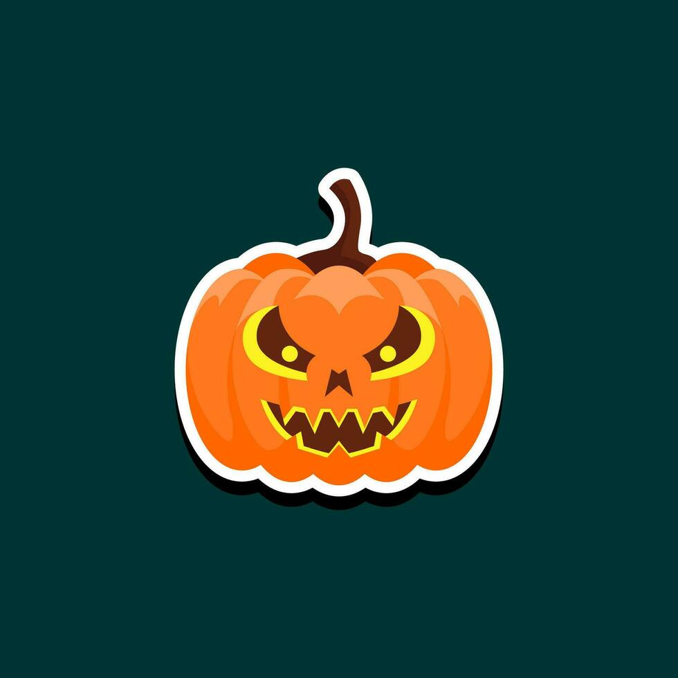 Halloween zucca vettore illustrazione. cartone animato, icona, etichetta. vettore eps 10