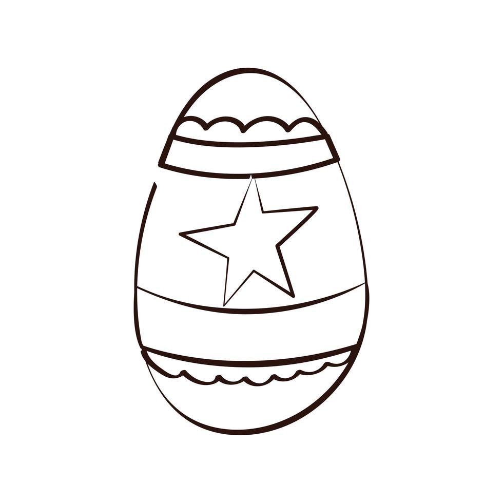 uovo di Pasqua dipinto con lo stile della linea di stelle vettore