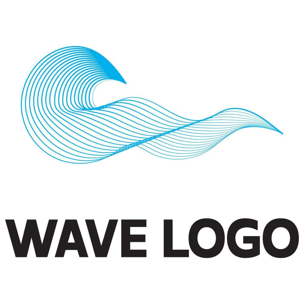 mare onde icona logo design vettore