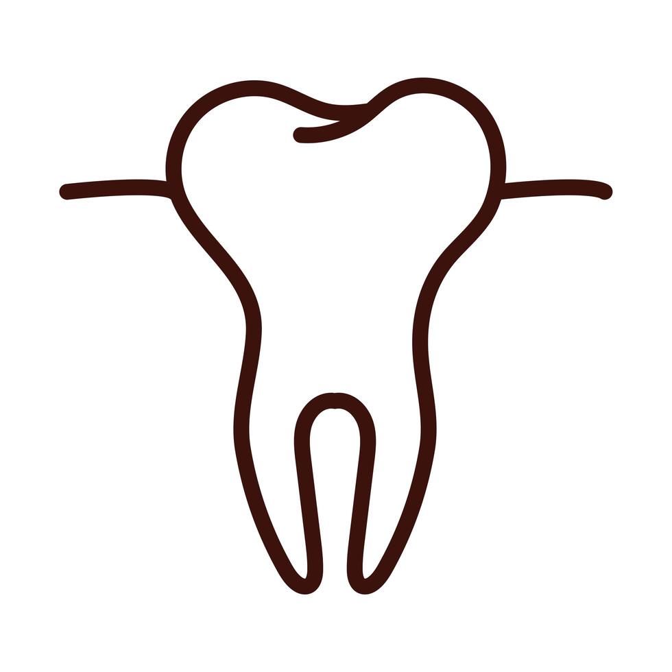 stile della linea della parte del corpo del dente vettore