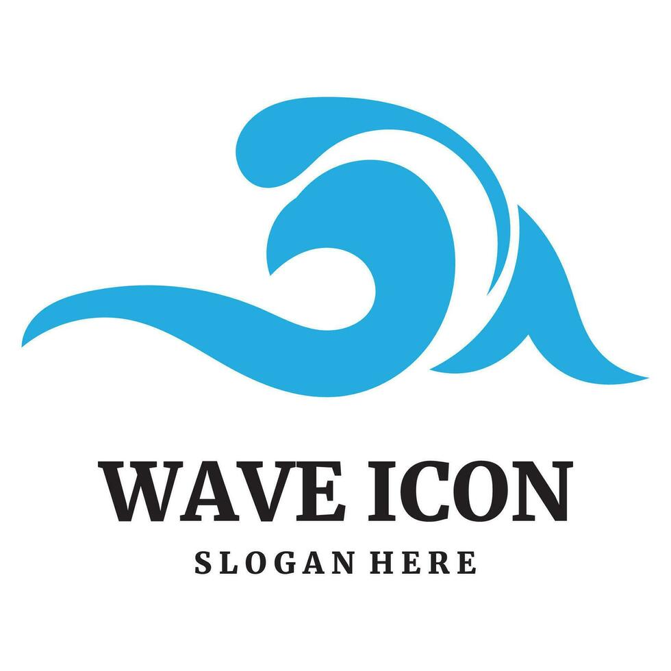 mare onde icona logo design vettore