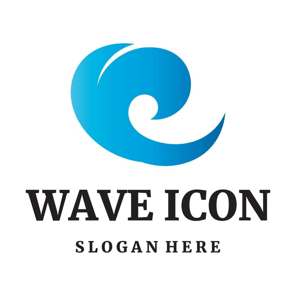 mare onde icona logo design vettore