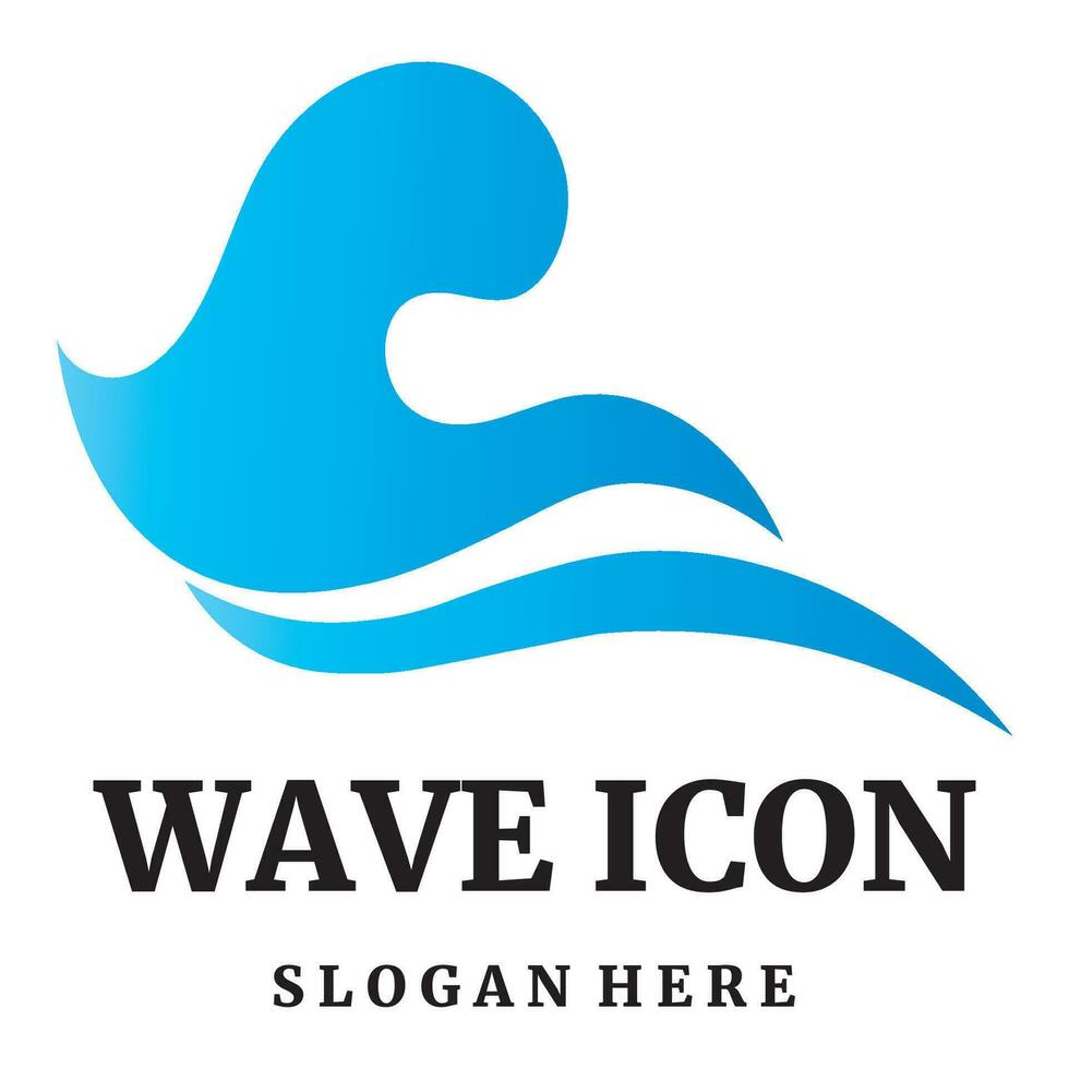 mare onde icona logo design vettore