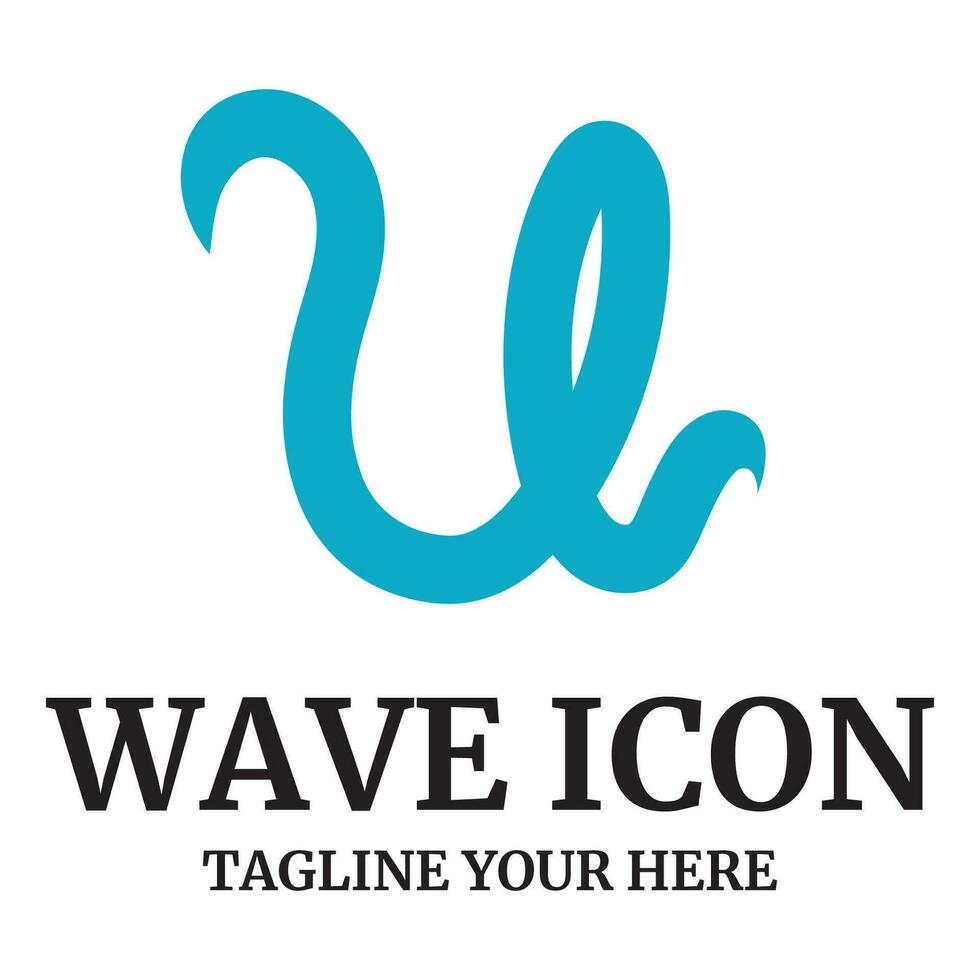 mare onde icona logo design vettore