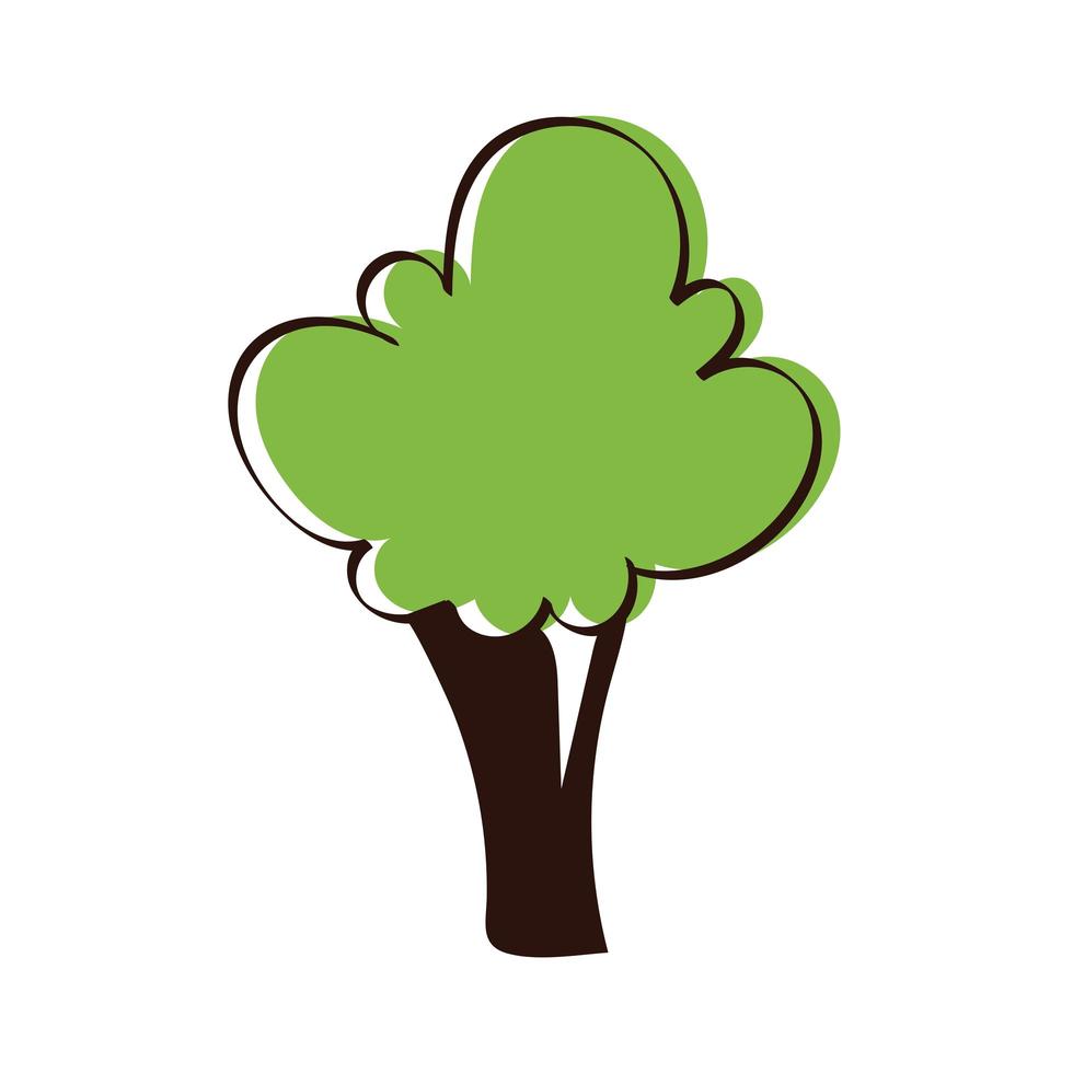 icona di stile di disegno a mano della natura della pianta dell'albero vettore
