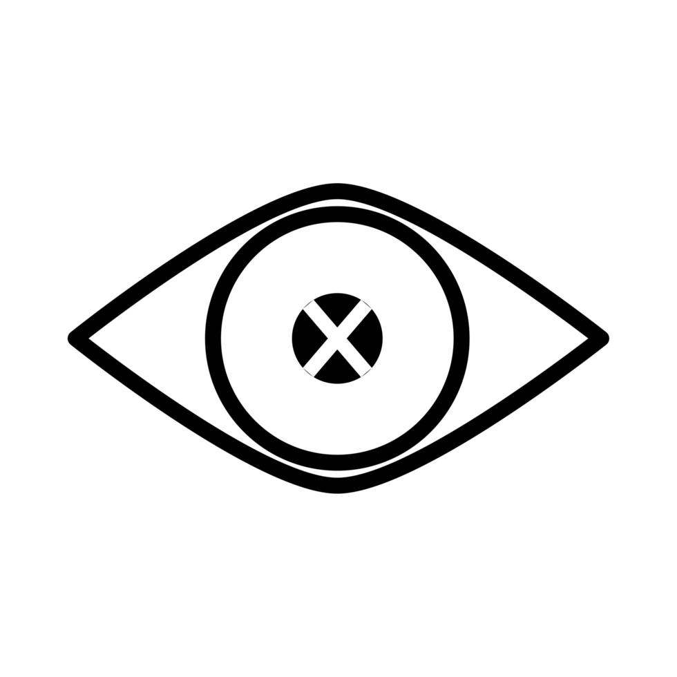 icona di stile della linea di organo umano occhio vettore