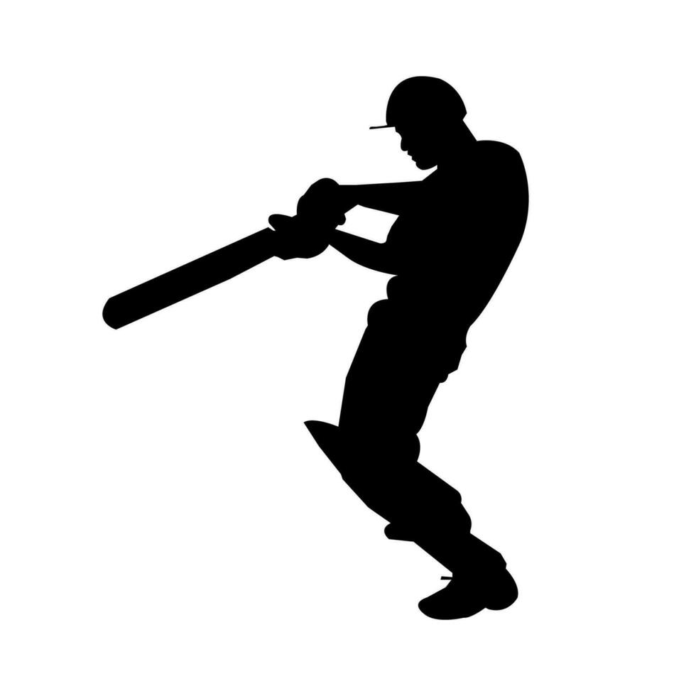 vettore cricket giocatore silhouette
