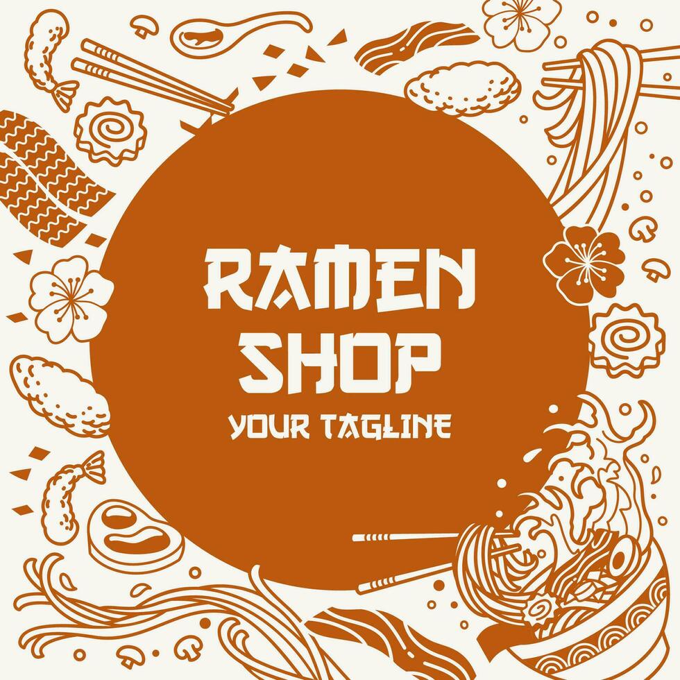 giapponese ramen cibo illustrazione sfondo vettore