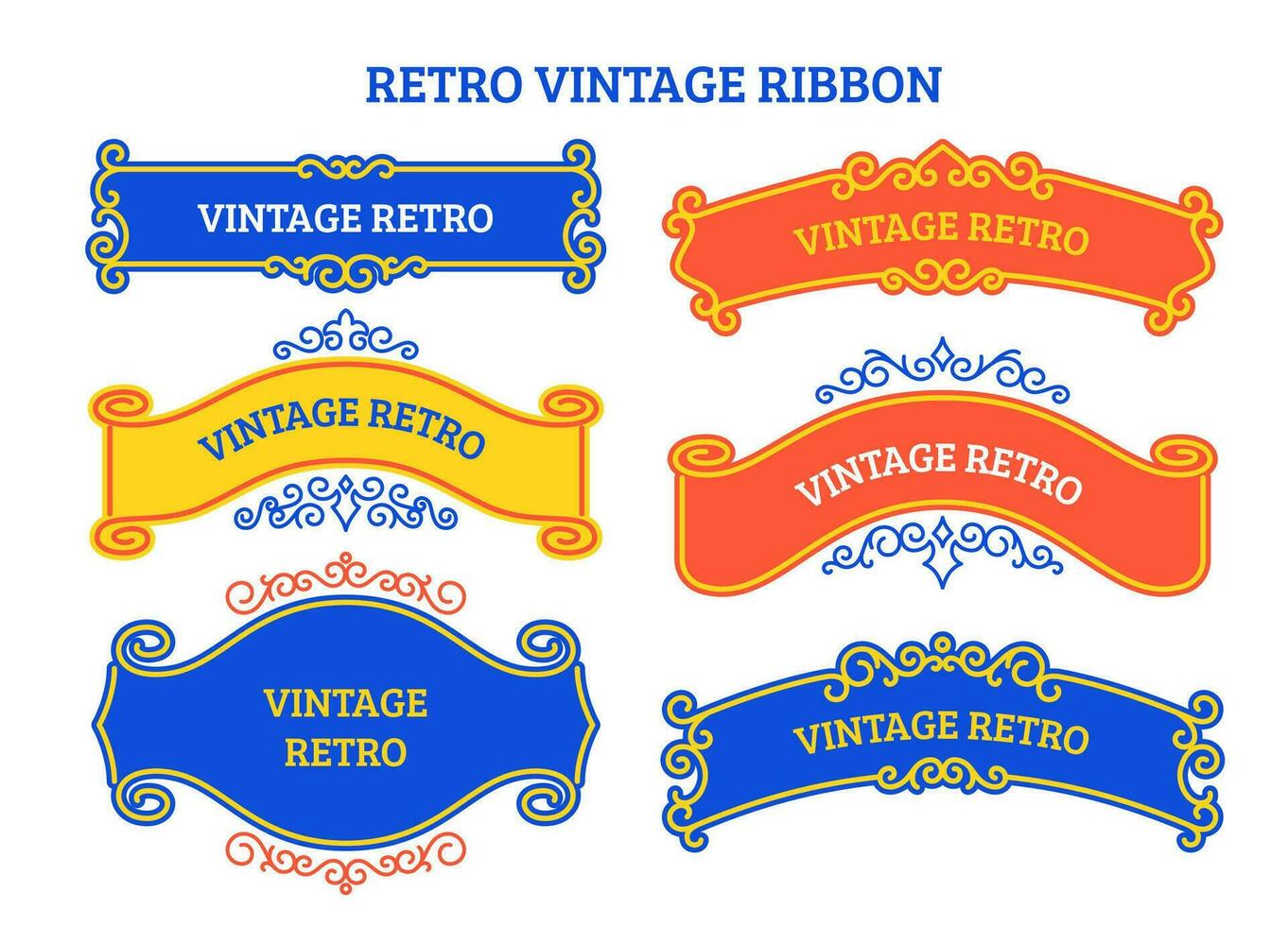 retrò Vintage ▾ nastro vettore grafico collezione