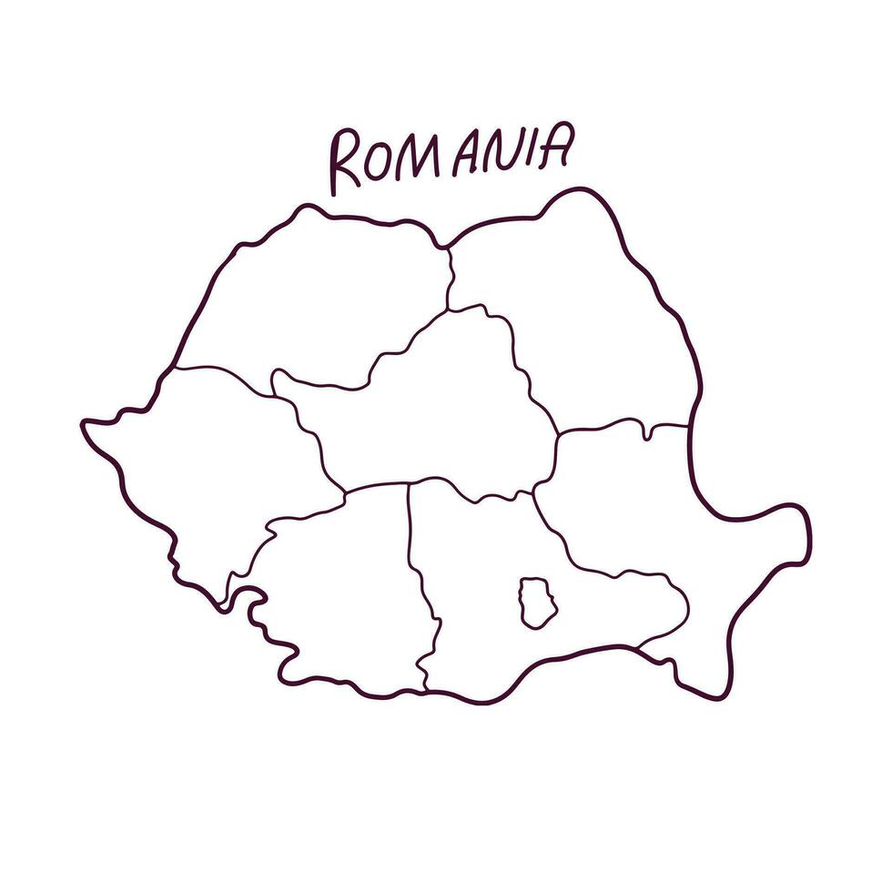 mano disegnato scarabocchio carta geografica di Romania. vettore illustrazione