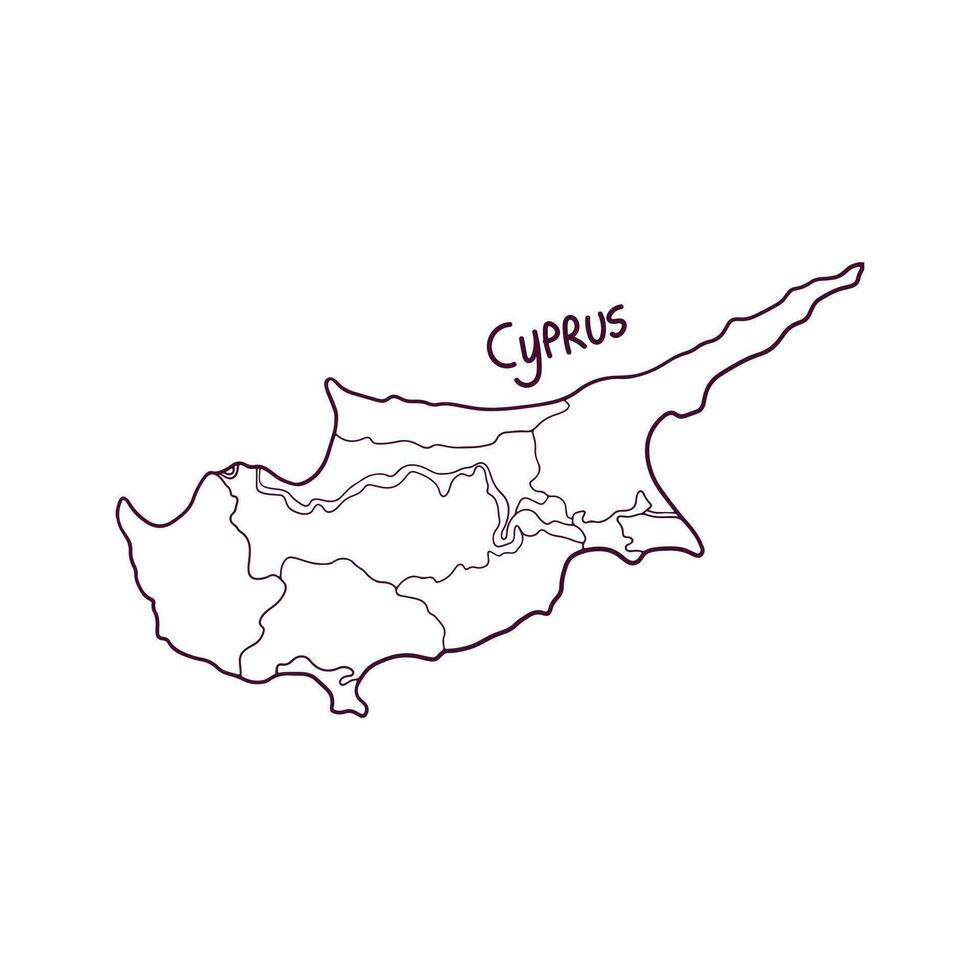 mano disegnato scarabocchio carta geografica di Cipro. vettore illustrazione