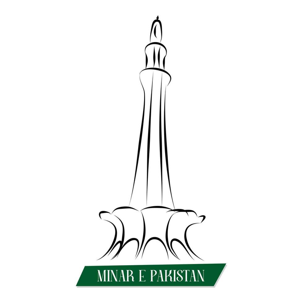 minar e Pakistan vettore design bandiera e 14 agosto Pakistan indipendenza giorno bandiera