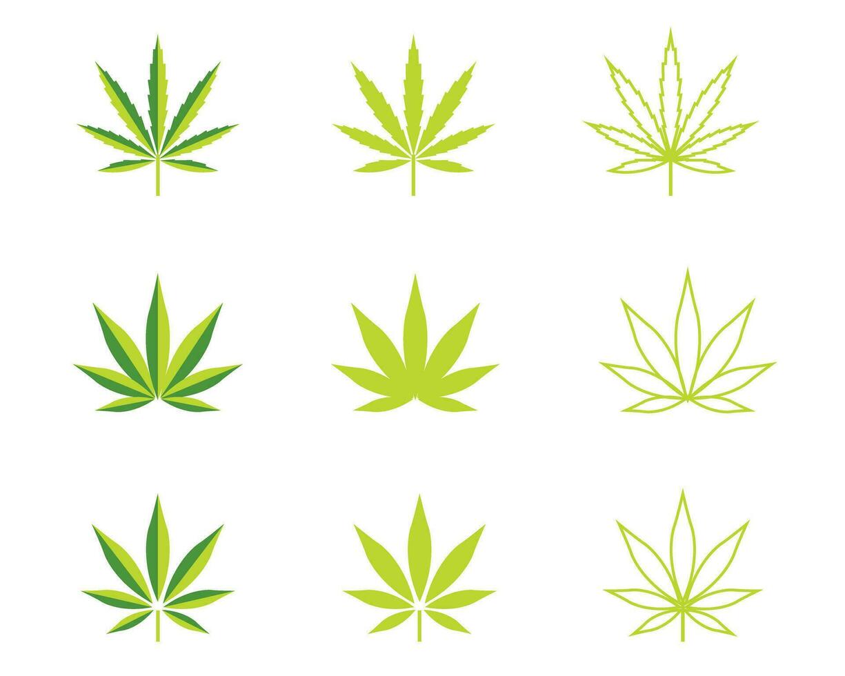 marijuana le foglie icone vettore