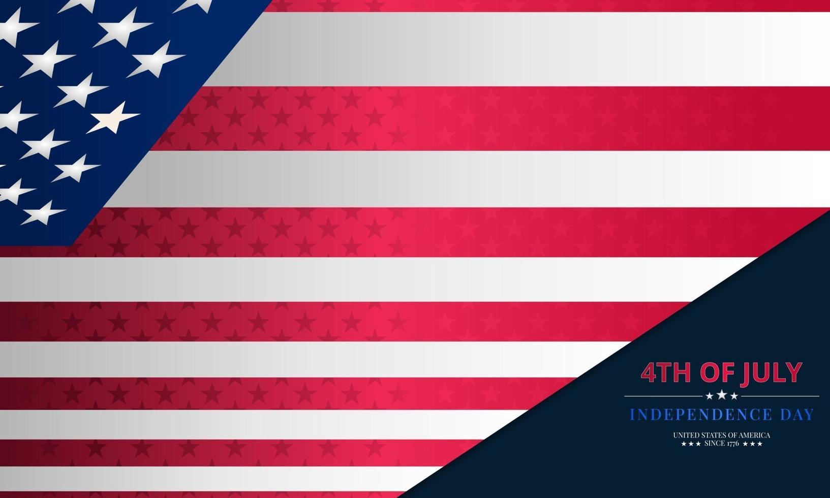 felice giorno dell'indipendenza del 4 luglio sfondo con design bandiera americana vettore