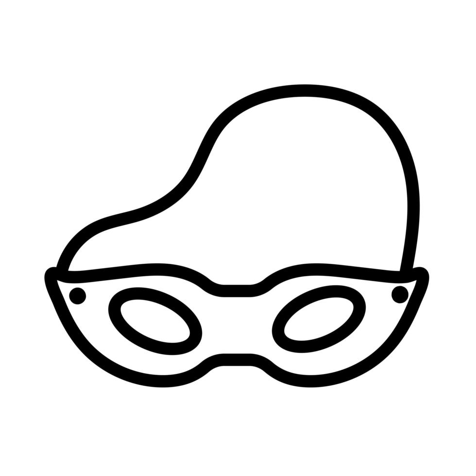 icona di stile della linea della maschera della festa vettore