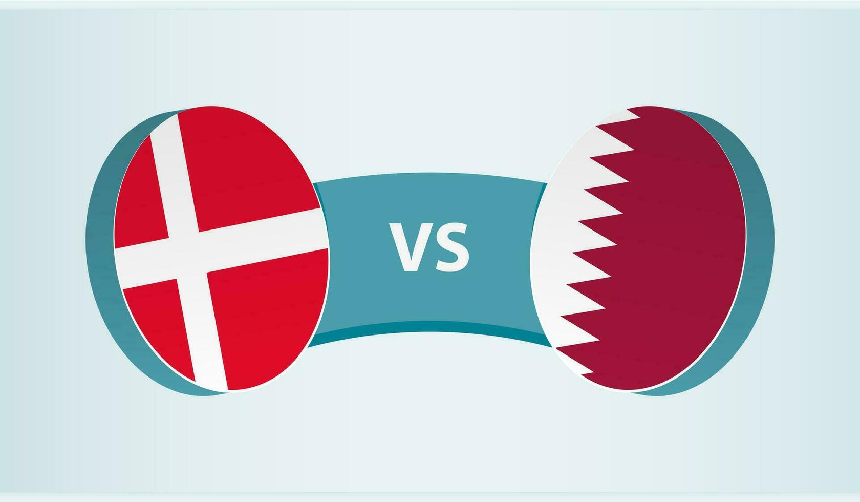 Danimarca contro Qatar, squadra gli sport concorrenza concetto. vettore