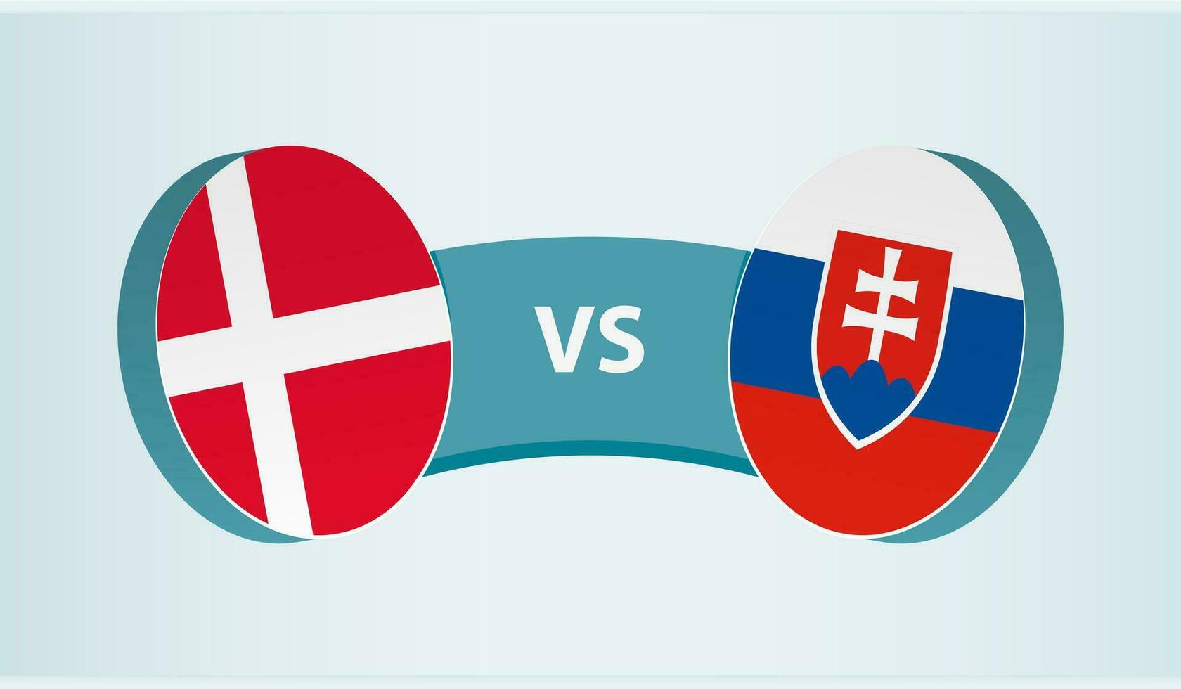 Danimarca contro slovacchia, squadra gli sport concorrenza concetto. vettore