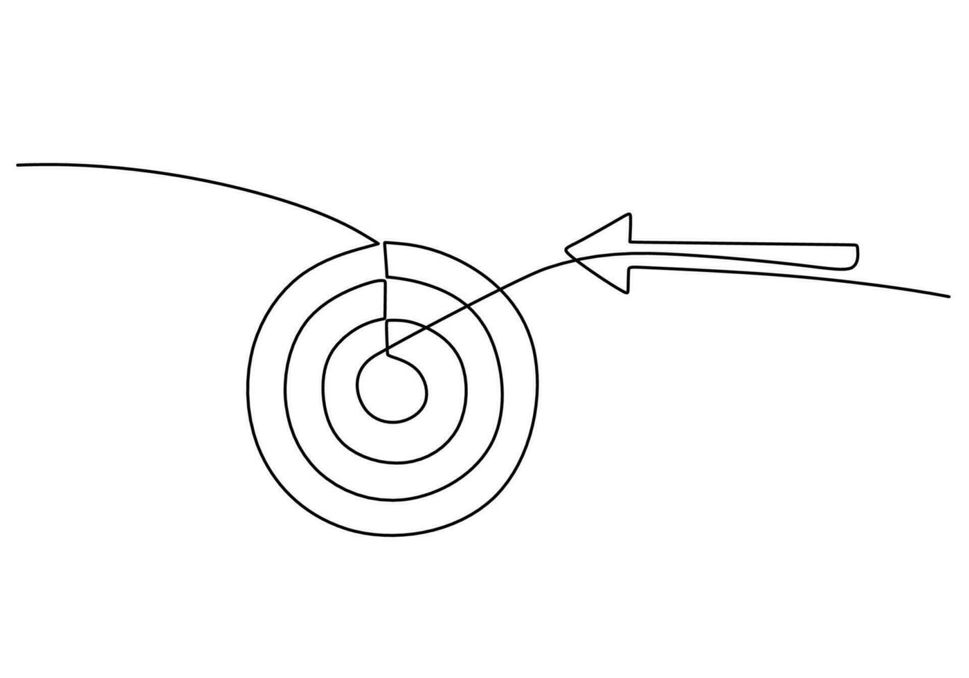 tiro con l'arco arco uno linea disegno continuo mano disegnato sport tema oggetto vettore