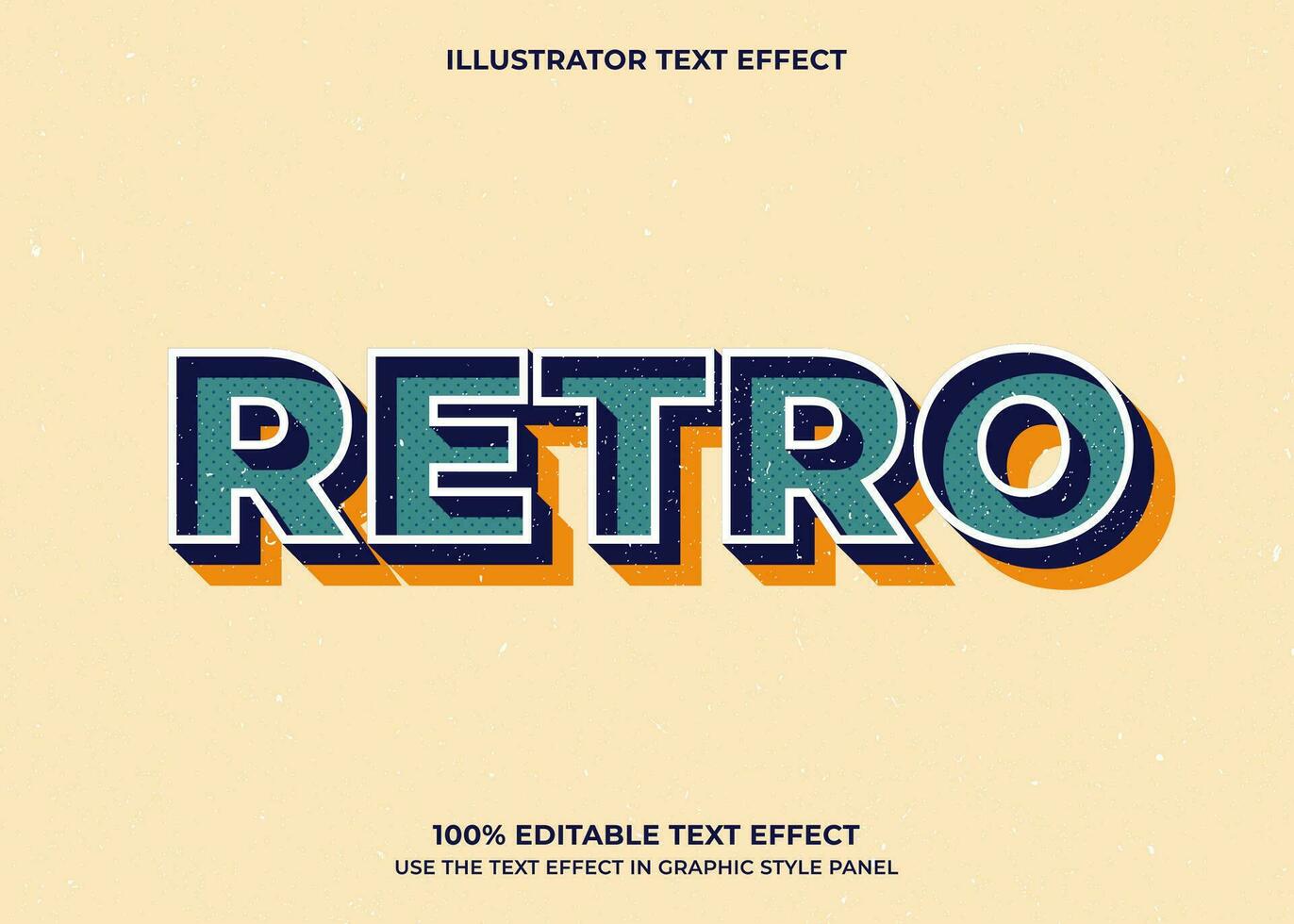 modificabile retrò 3d vettore testo effetto