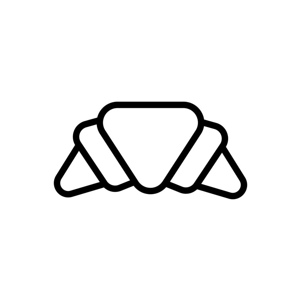 icona stile linea pasticceria croissant croissant vettore