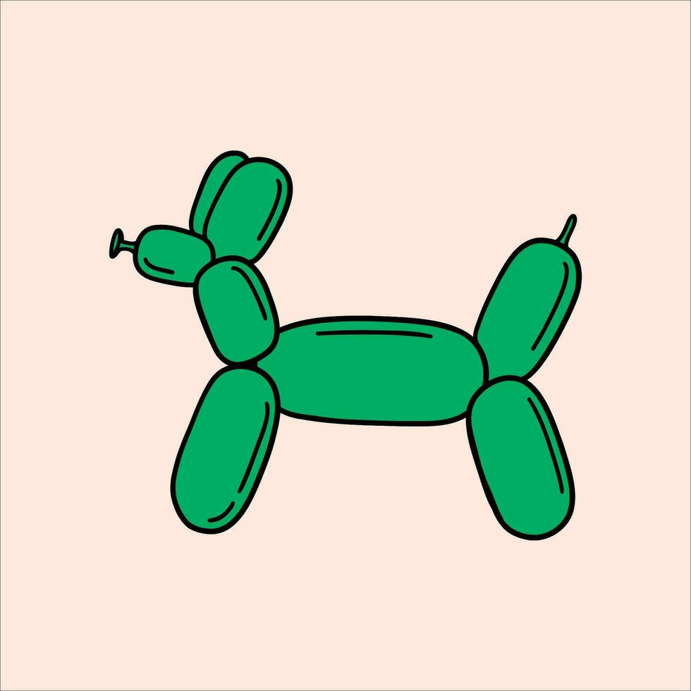 verde cartone animato Palloncino cane vettore