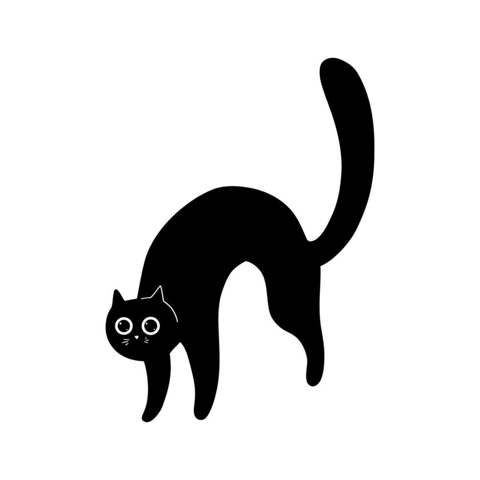 illustrazione del gatto nero vettore