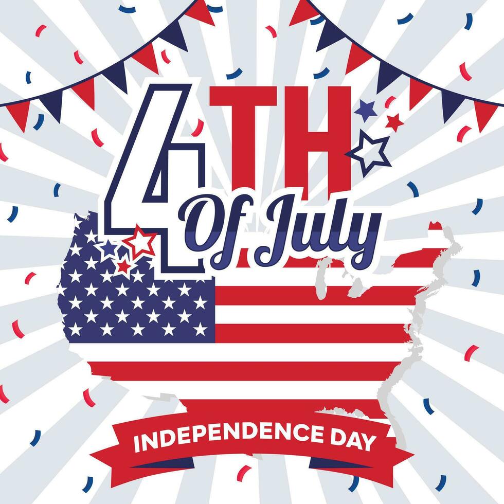 contento indipendenza giorno 4 ° luglio vacanza nel il noi. inviare vettore illustrazione