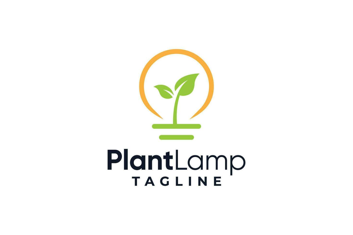 pianta lampada minimalista elegante semplice logo design vettore