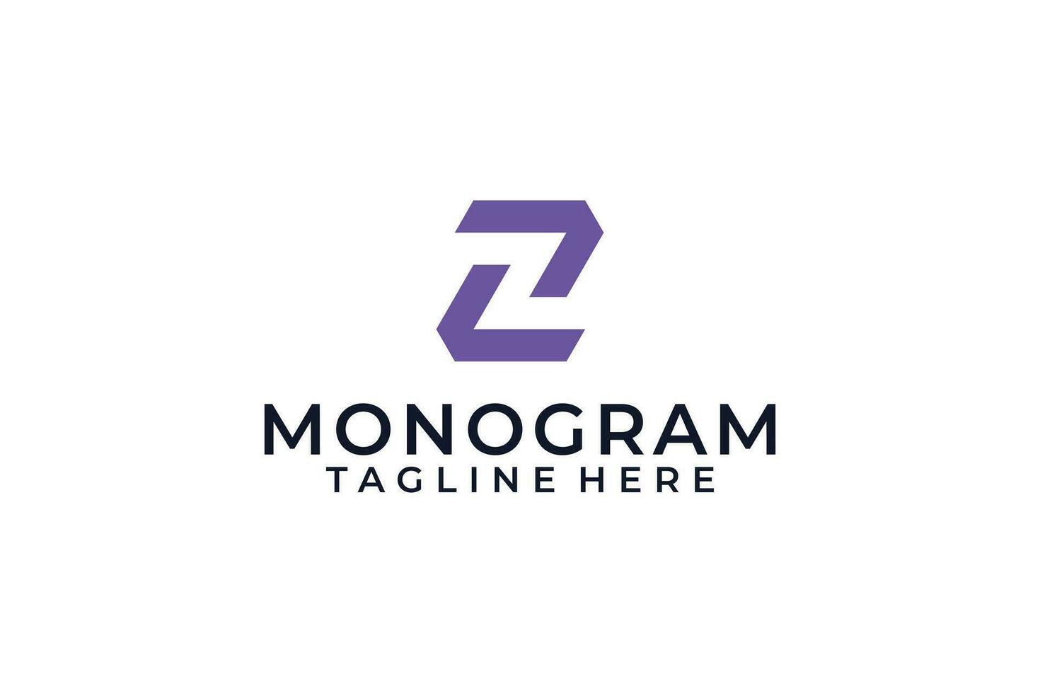 moderno elegante monogramma lettera z logo design con viola colore vettore