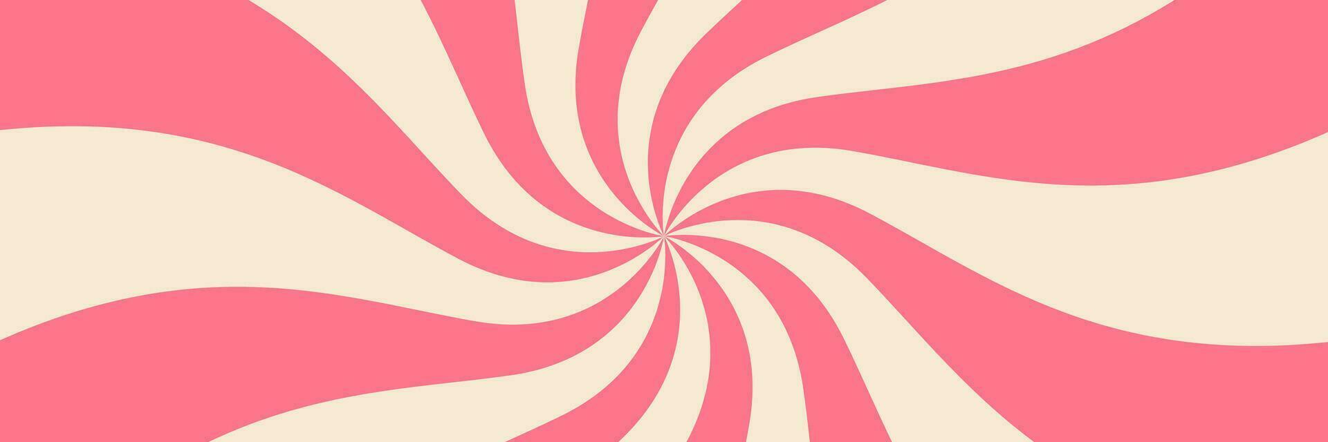vorticoso radiale ghiaccio crema sfondo. vettore illustrazione per turbine design. estate. vortice spirale volteggiare. rosa. elica rotazione raggi. convergente psychadelic scalabile strisce. divertimento sole leggero travi.