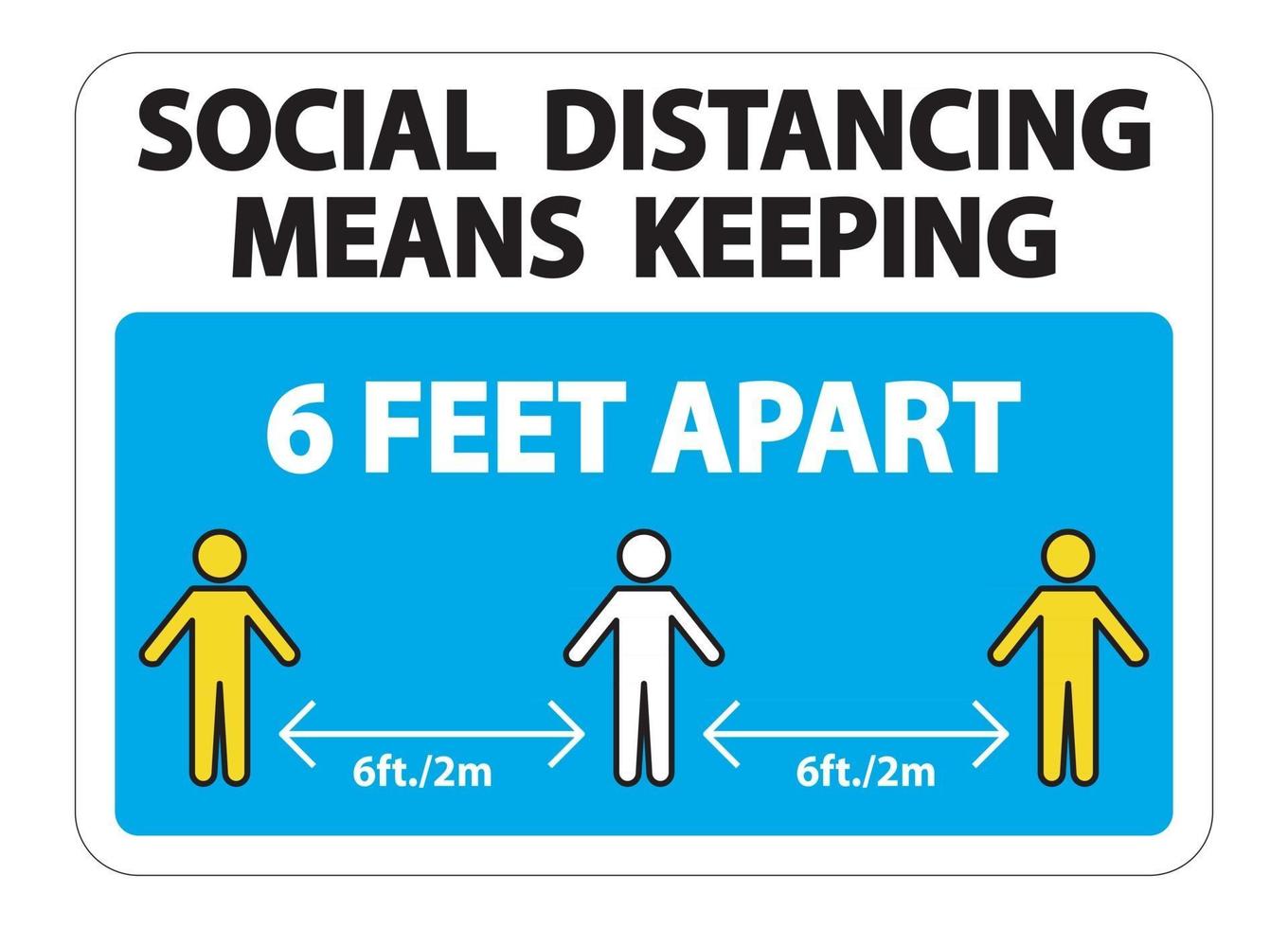 distanza sociale significa mantenere il segno di 6 piedi di distanza vettore