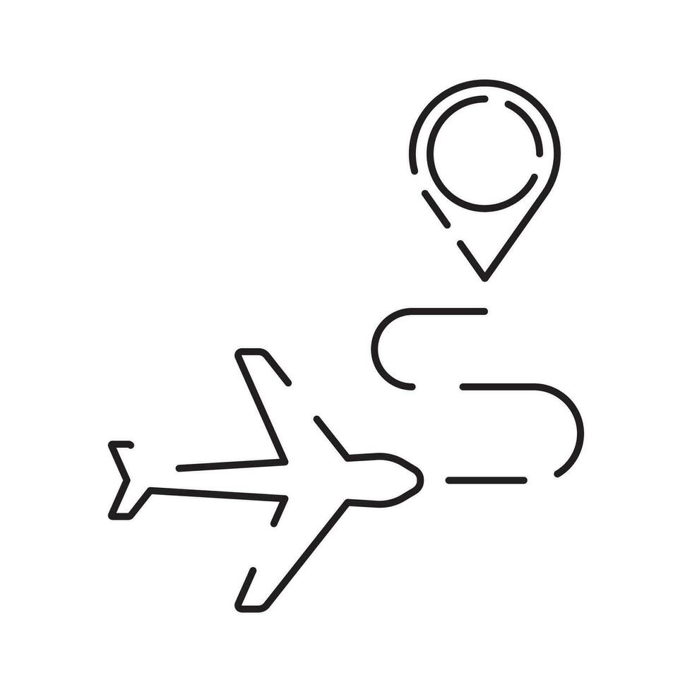 aeroporto linea icona e simbolo, aereo, trasporto, cartello, oggetto. estate viaggio o trasporto e volo aereo. vettore