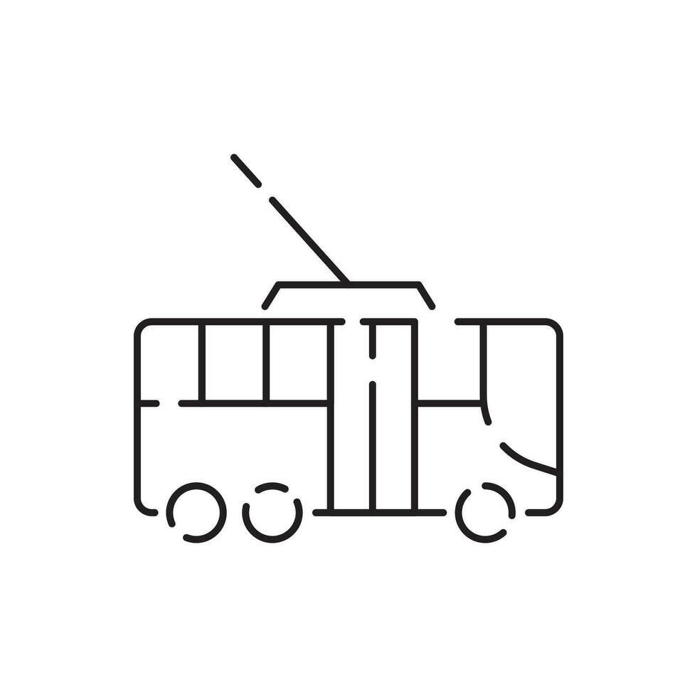 pubblico trasporto filobus, tram o autobus linea icona. traffico simbolo. incluso come box auto, parcheggiatore servitore e viaggio. vettore