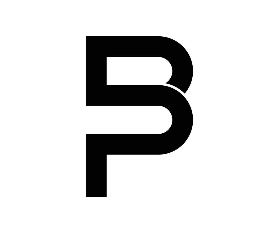 B p lettera logo design vettore modello