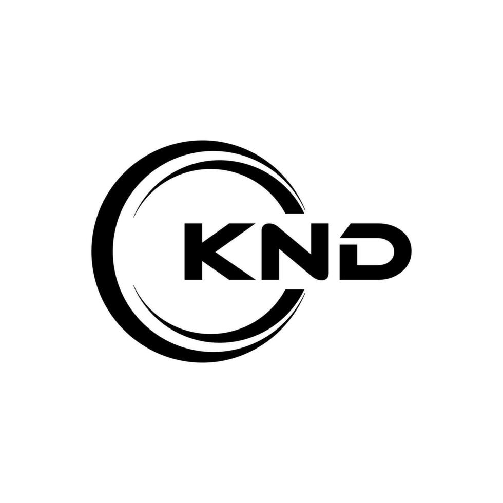 knd lettera logo design nel illustrazione. vettore logo, calligrafia disegni per logo, manifesto, invito, eccetera.