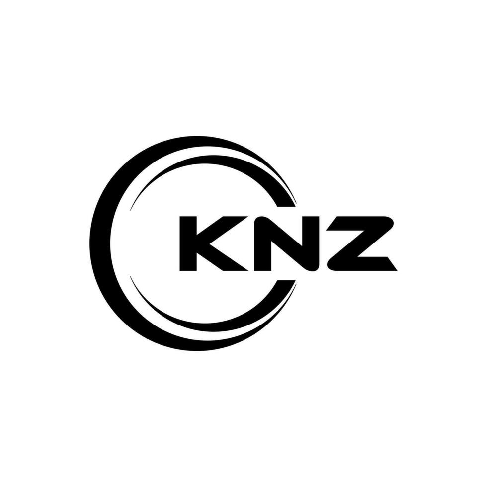 knz lettera logo design nel illustrazione. vettore logo, calligrafia disegni per logo, manifesto, invito, eccetera.