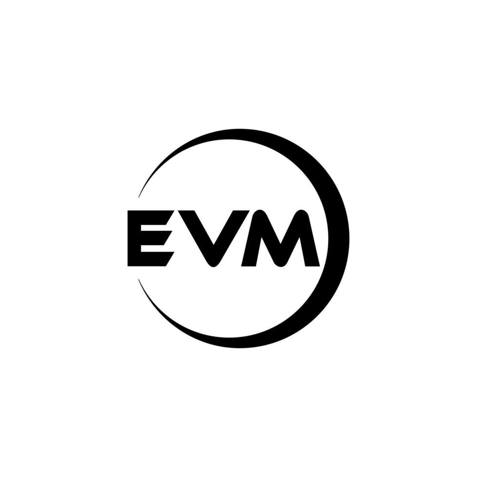 evm lettera logo design nel illustrazione. vettore logo, calligrafia disegni per logo, manifesto, invito, eccetera.