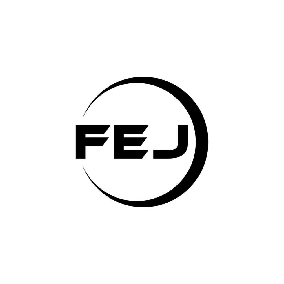 fej lettera logo design nel illustrazione. vettore logo, calligrafia disegni per logo, manifesto, invito, eccetera.