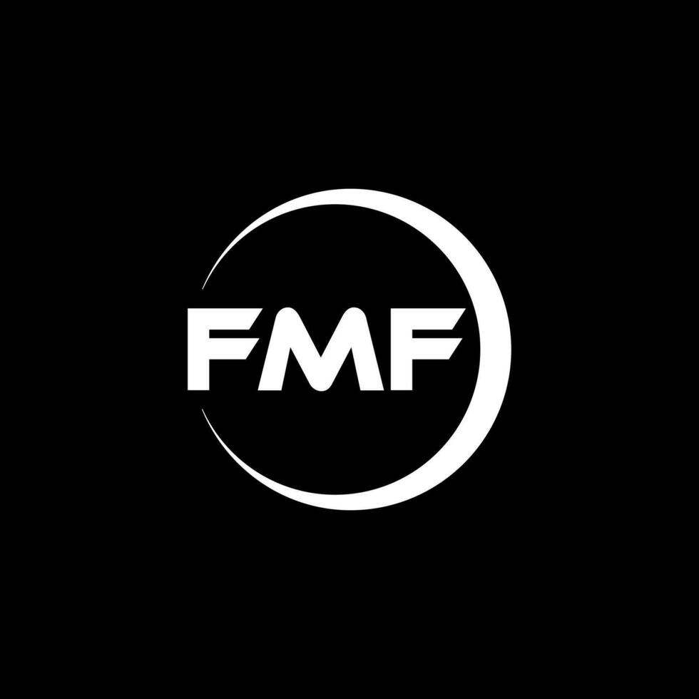 fmf lettera logo design nel illustrazione. vettore logo, calligrafia disegni per logo, manifesto, invito, eccetera.