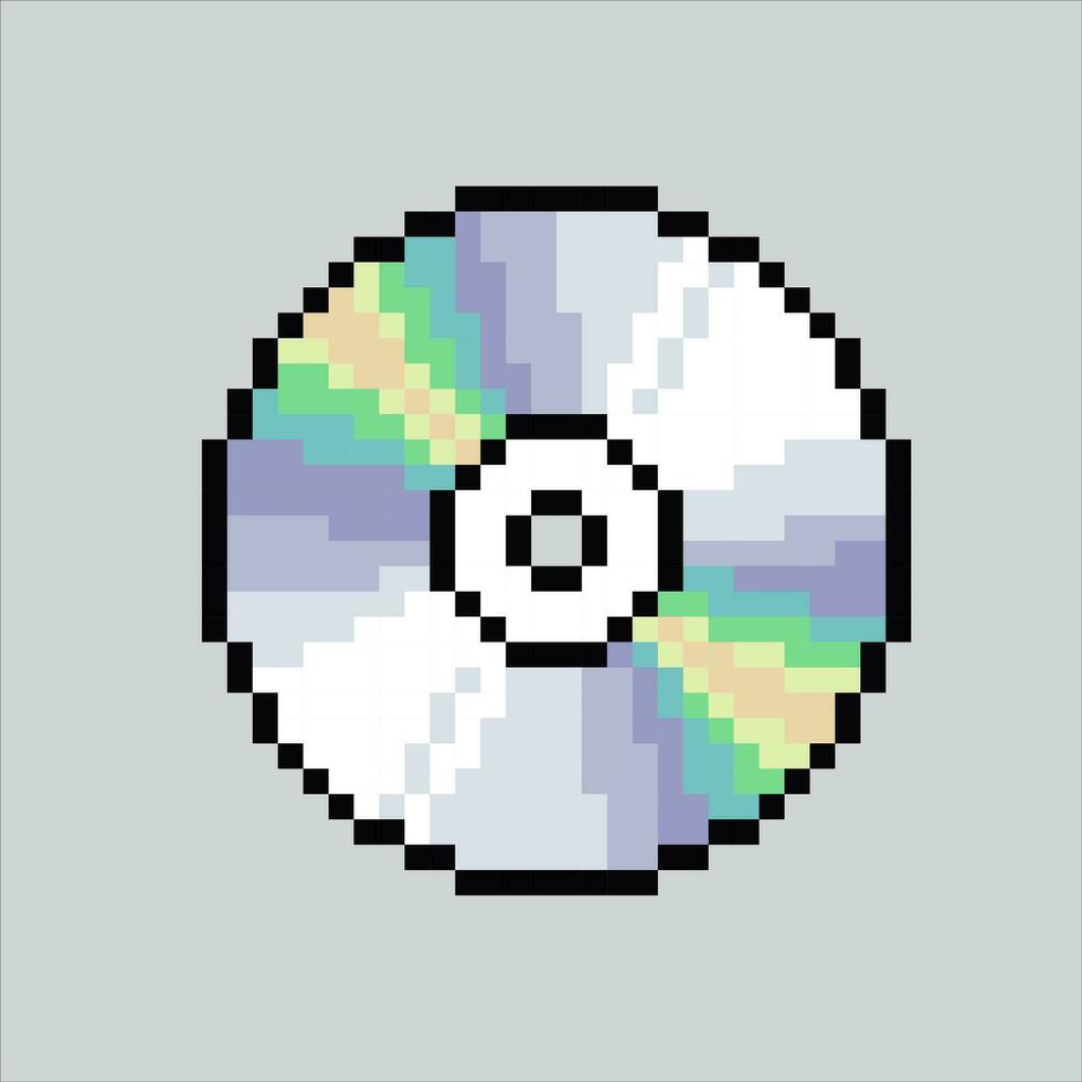 pixel arte illustrazione CD disco. pixelated disco. CD DVD icona pixelated per il pixel arte gioco e icona per sito web e video gioco. vecchio scuola retrò. vettore